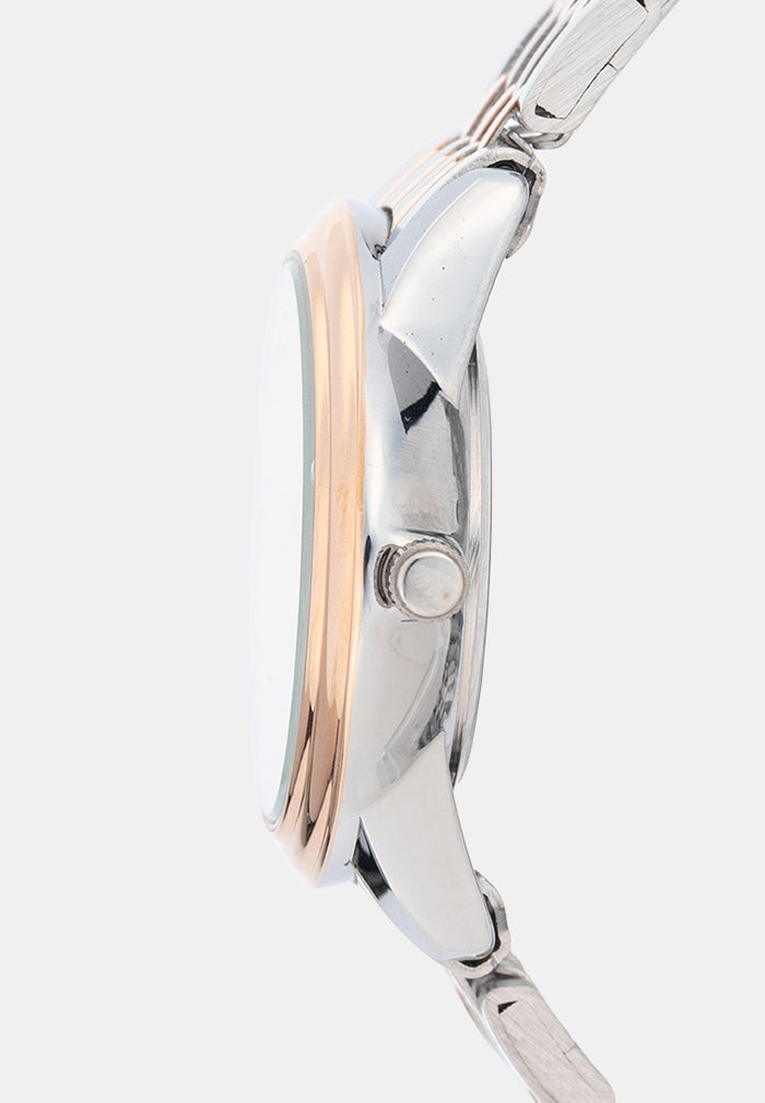Valentino 20122577-TWO TONE-WHITE DIAL Analog Stainless Band Watch for Women-Watch Portal Philippines