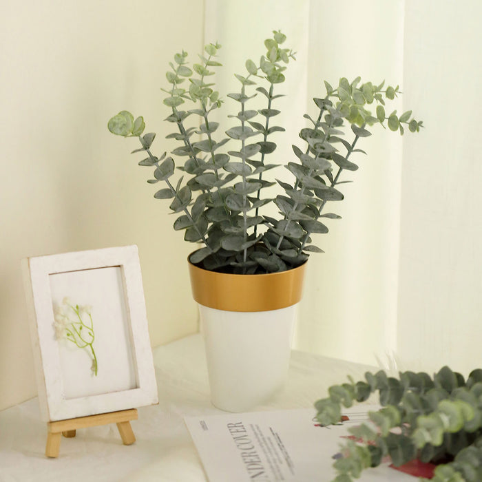 30 Stems | 17inch Tall Faux Eucalyptus Bushes Artificial Greenery Spray, Fake Eucalyptus Branches