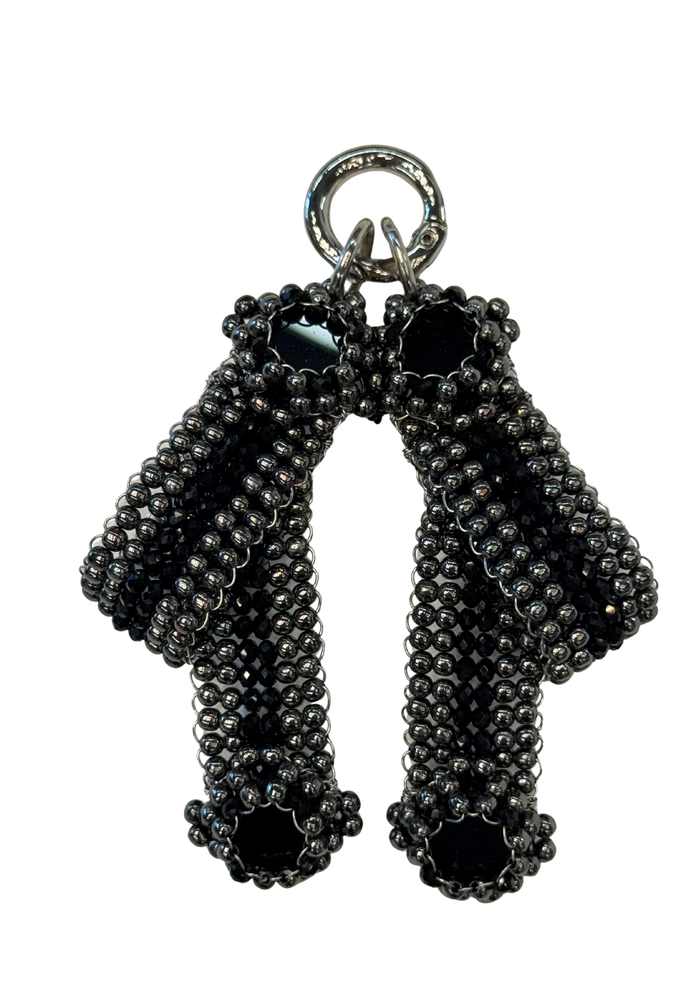 Object & Dawn Beaded Add-on, Attachment Amaya Bow in jet black, ghost images