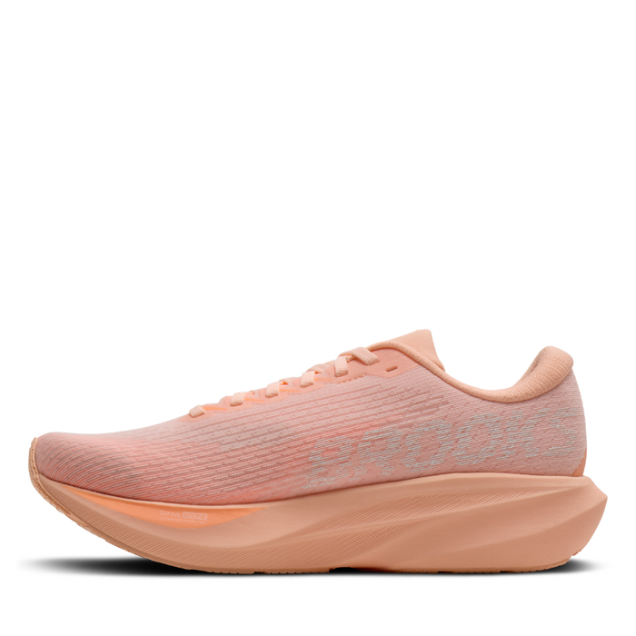 Brooks Women's Ghost Amp Running Shoes in Peach/Peach/White AW26