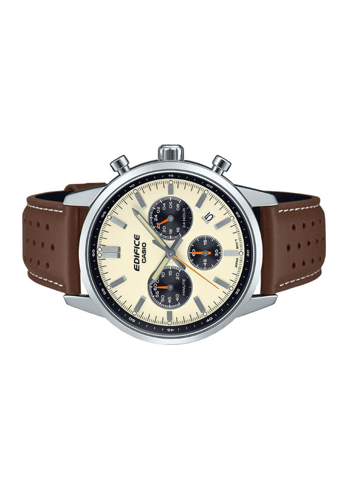 Casio Edifice EFR-575L-7A Chronograph Leather Strap Watch For Men-Watch Portal Philippines