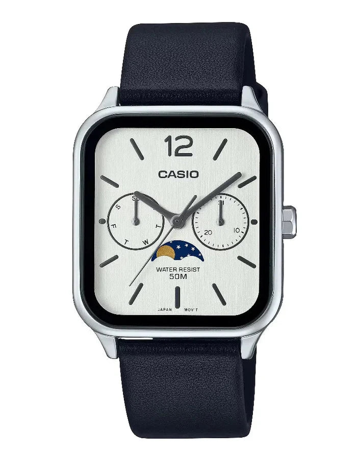 Casio MTP-M305L-7A Chronograph Leather Strap Watch For Men-Watch Portal Philippines
