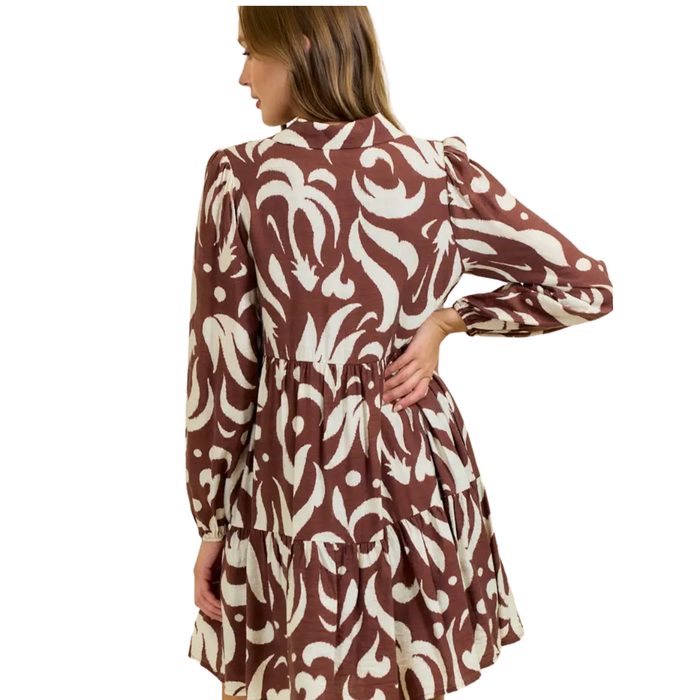 Cocoa Swirl Mini Dress