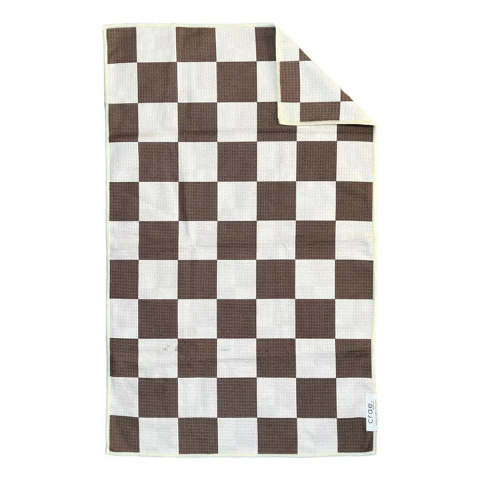 Crae.Home: Chocolate Check • Double-Sided Hand Towel