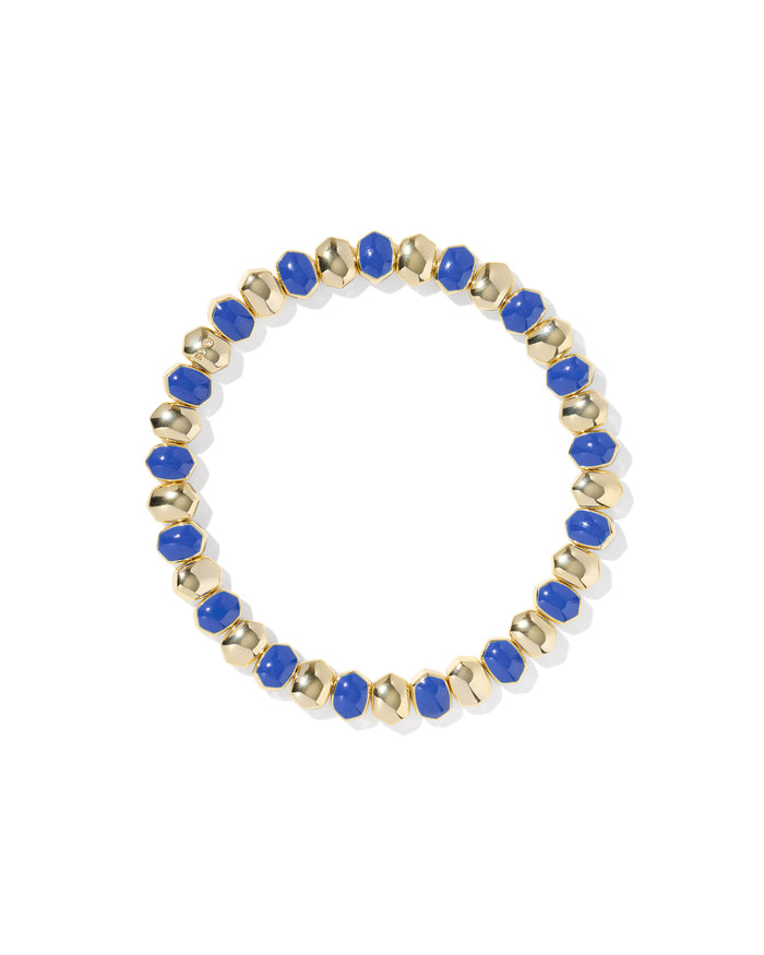 Daphne Enamel Stretch Bracelet in Gold and Blue