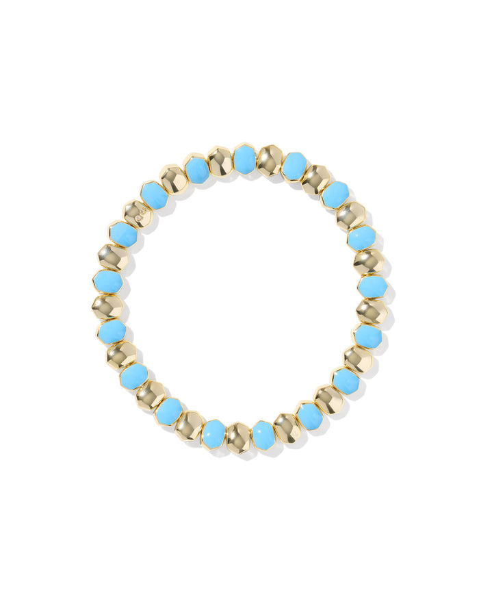 Daphne Enamel Stretch Bracelet in Gold Light Blue