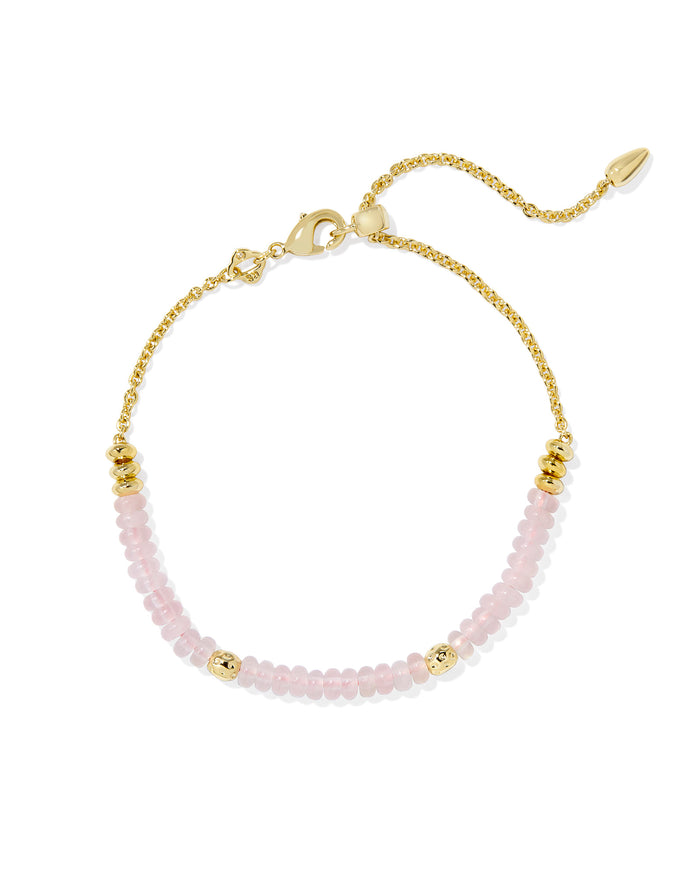 Deliah Delicate Chain Bracelet in Gold Rose Quartz