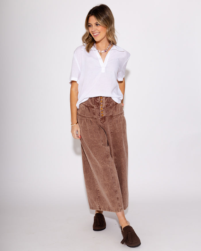 Easy Staple Short Sleeve Top in White