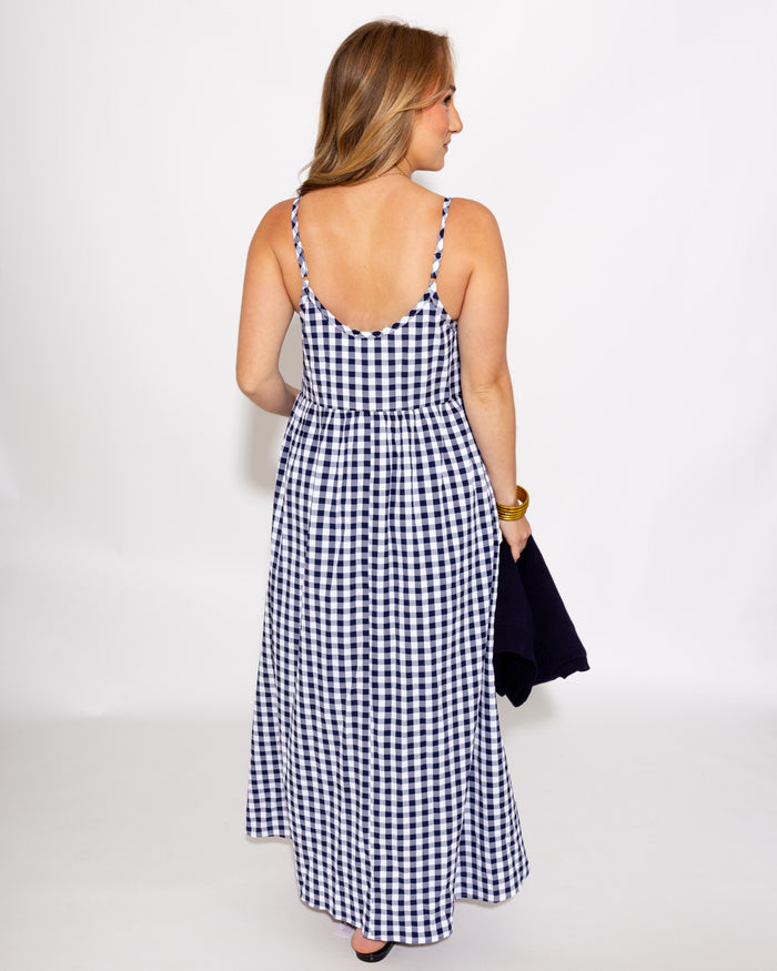 Elevated Layered Midi Dress in Navy