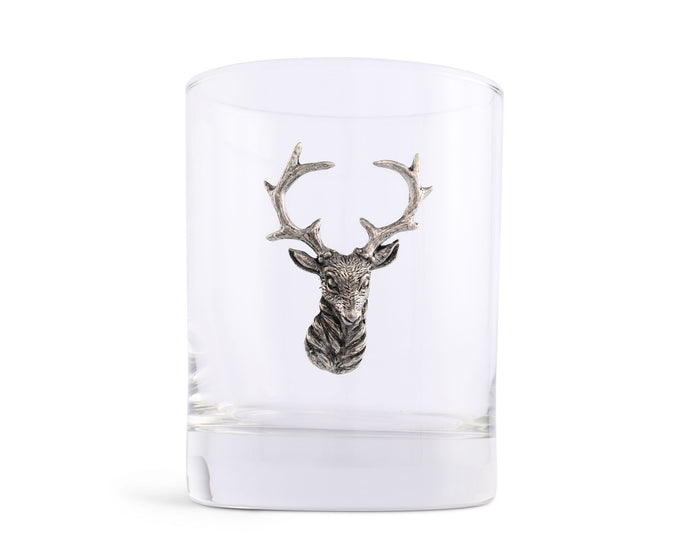 Elk Head Double Old Fashion Bar Glass