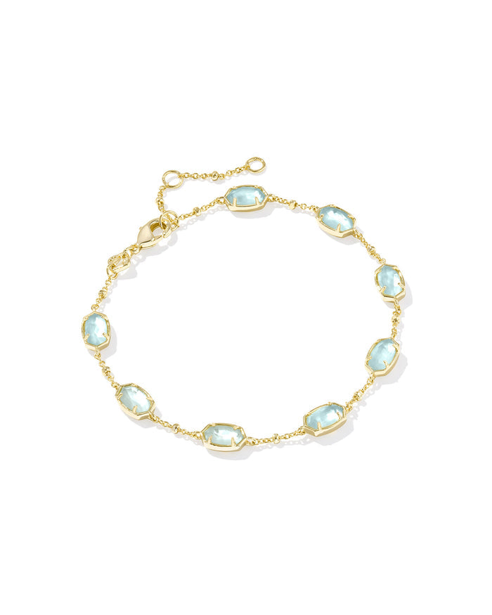 Emilie Link Bracelet in Gold Light Blue Illusion