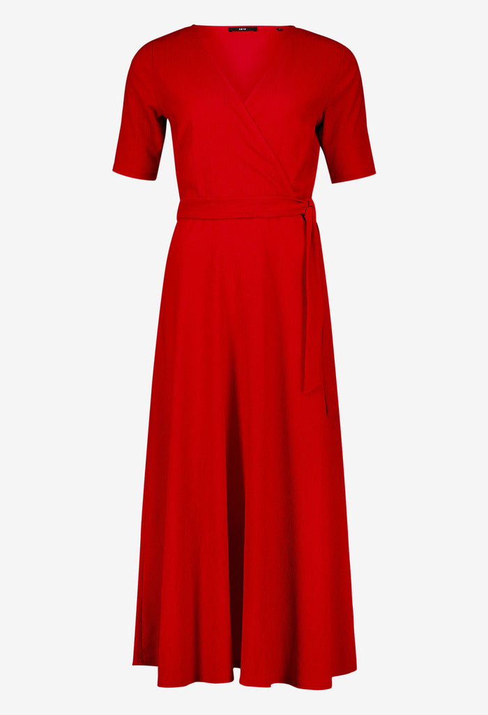 Faux Wrap Midi Dress
