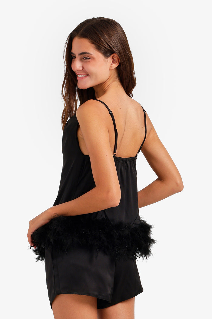 Feather Hem Pyjama Set