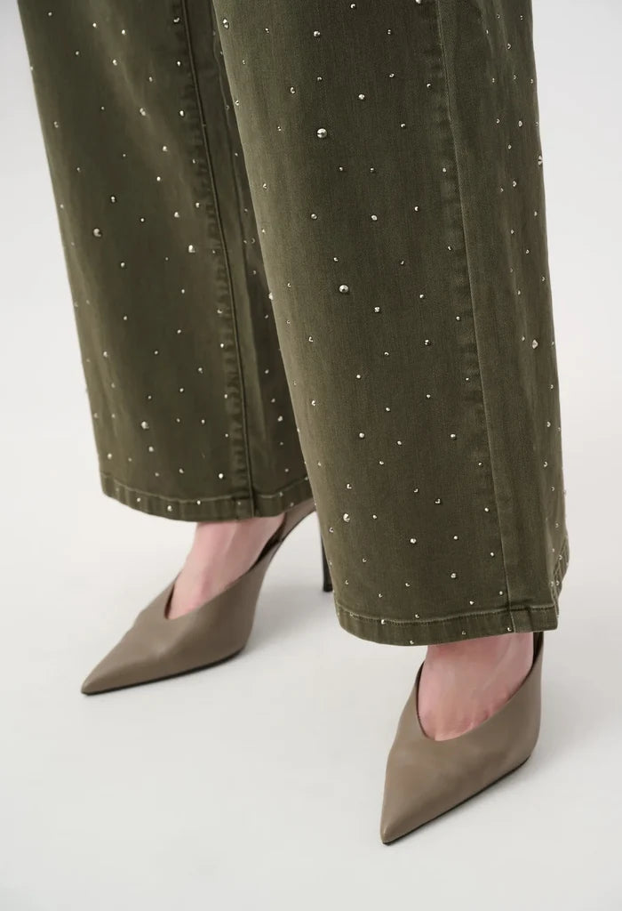 Featherweave Denim Wide Leg Jeans