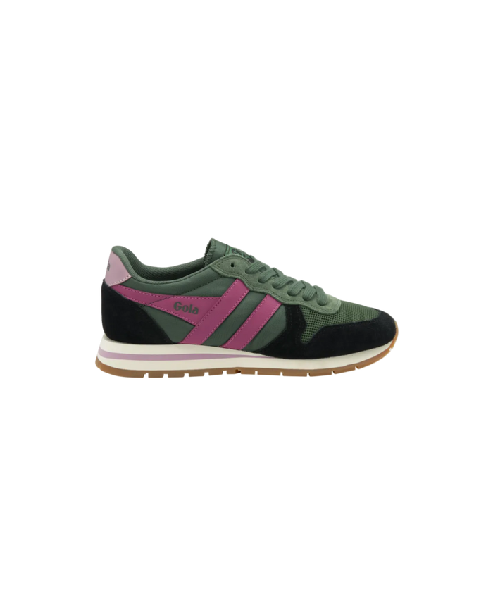 Gola Daytona Sneakers in Evergreen/Black/Fuchsia