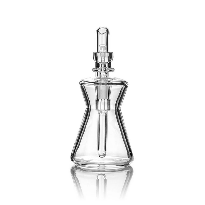 grav hourglass glass bubbler water pipe clear