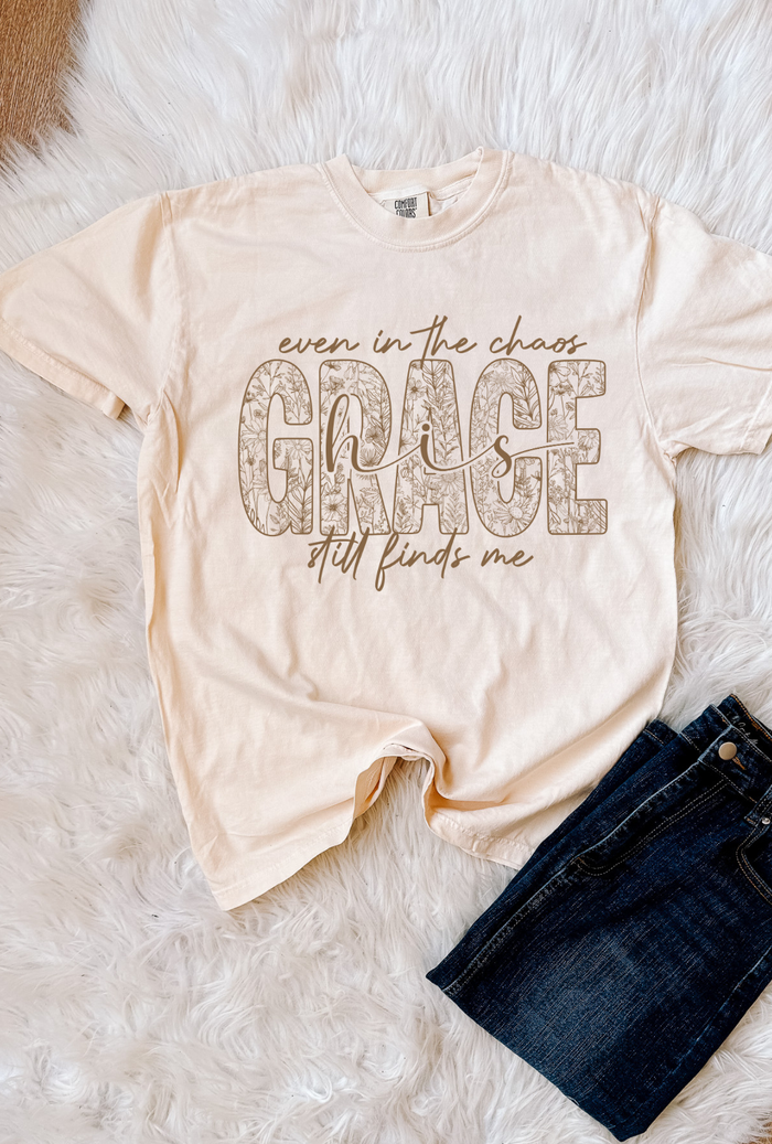 His Grace Still Finds Me Graphic Tee -Ivory