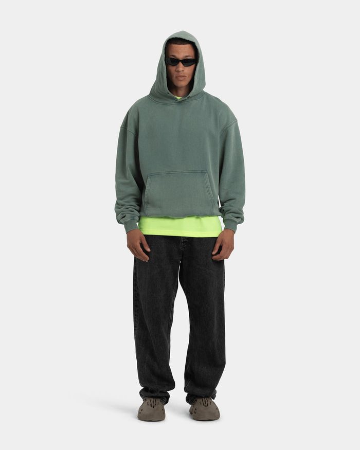 Hoodie Oversize - Acid wash - Dark Sage
