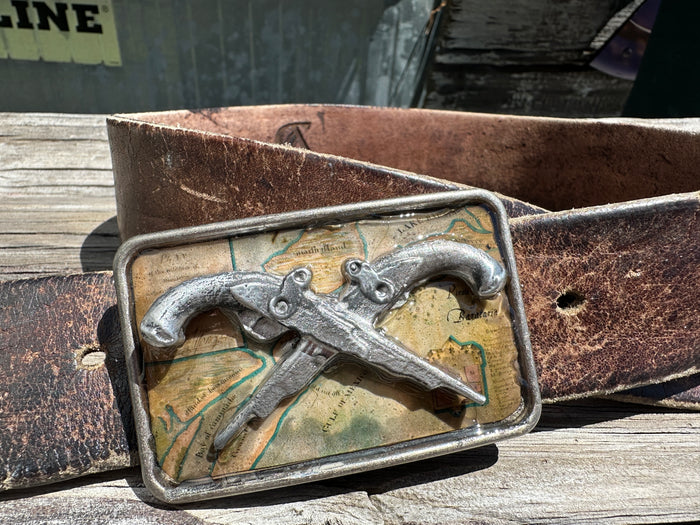 Jean Lafitte Pistol Belt Buckle & Map