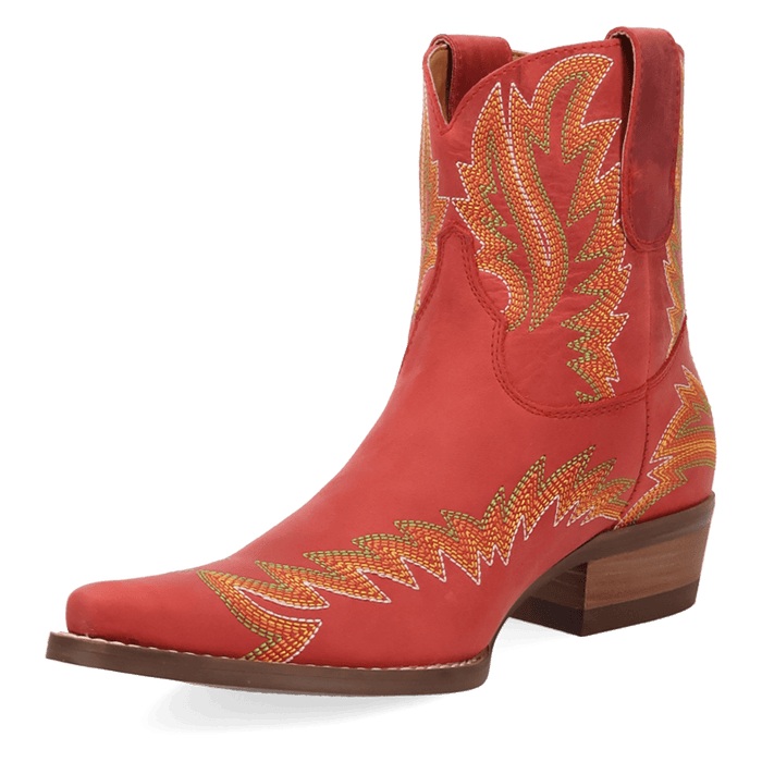 PRODUCT SHOT LAUREL LEATHER BOOTIE AT 225 DEGREE ANGLE
