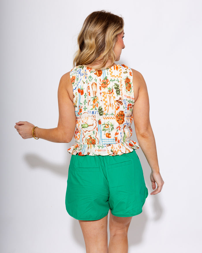 Mediterranean Muse Ruched Tank
