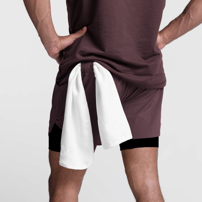 Men’s Breathable Quick-Dry Fitness Shorts – Double-Layer Muscle Fit Running Shorts with Moisture-Wicking Fabric & Athletic Performance Design