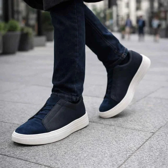 Men's Casual Leather Sneakers – PU Upper, Top-Grain Cowhide Lining, Lace-Up, EU 37–45, 2 Colors