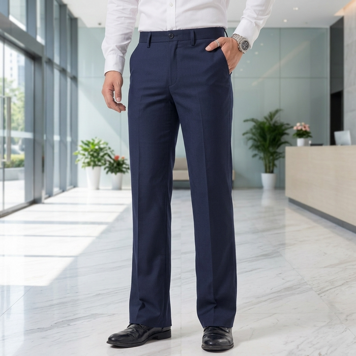 Men's High-Waist Straight-Leg Business Pants – Slim Flare Trousers