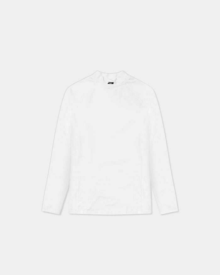 Men's Mock Neck Base Layer - White