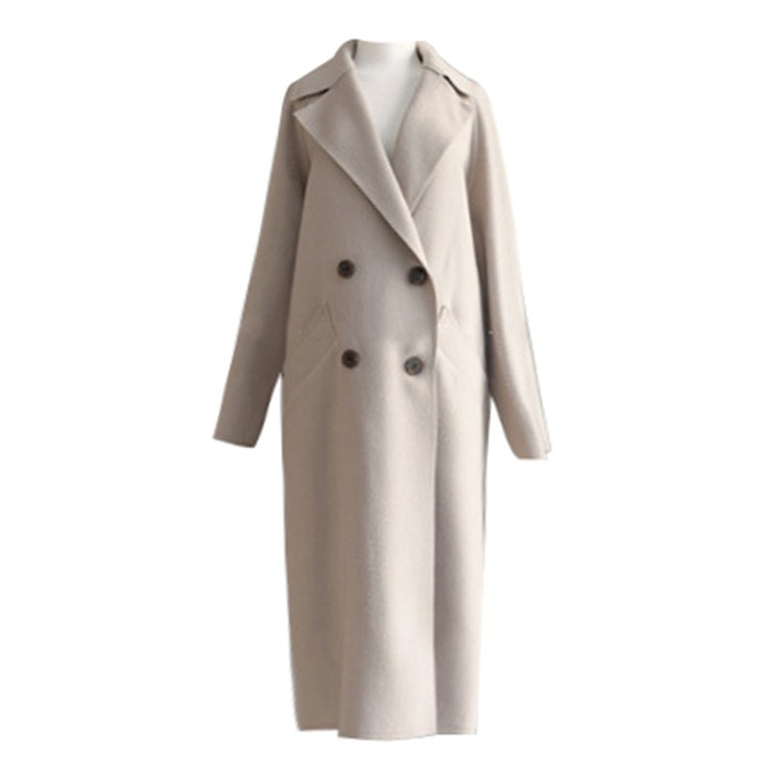 New medium length loose cashmere woolen coat