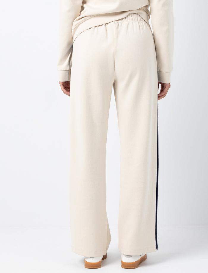 Pantalon taille élastique à bandes contrastantes