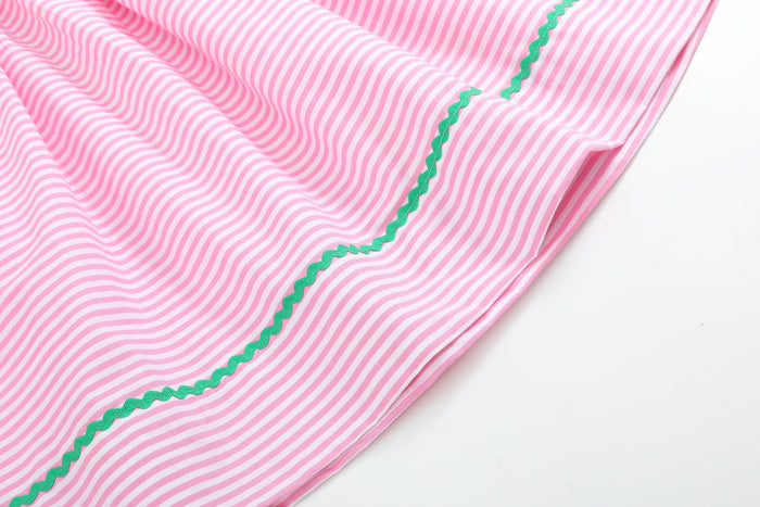 Pink Stripe Smocked Watermelon Dress - Lil Cactus