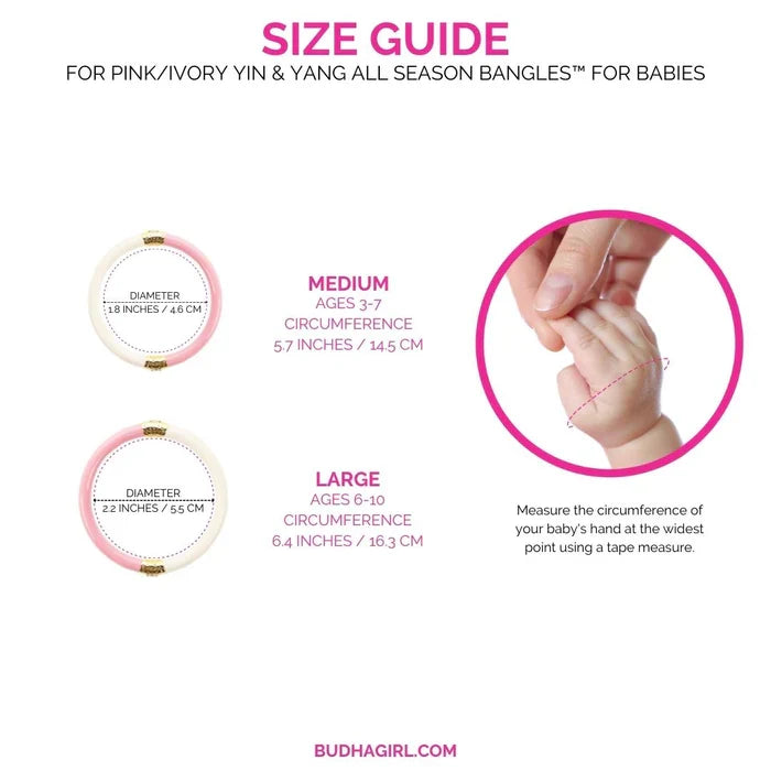 Pink/Ivory Yin & Yang All Season Bangle™ (ASB™) for Babies