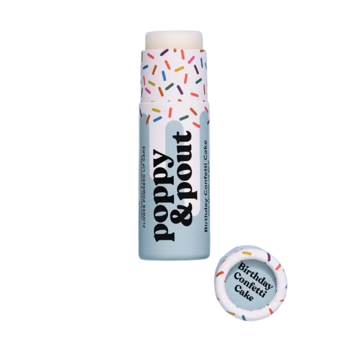 Poppy & Pout: Lip Balm, Birthday Confetti Cake, Blue