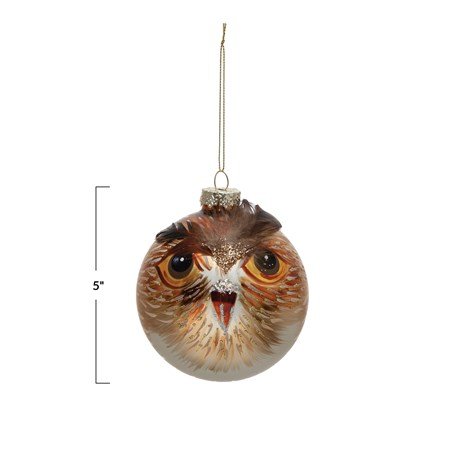 Round Glass Owl Ornament