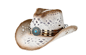 Rustic Vented Cowboy Hat with Turquoise Accents
