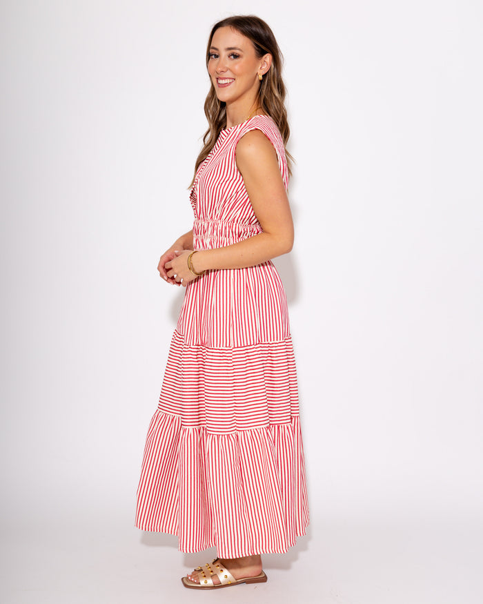 Scarlet Stroll Midi Dress