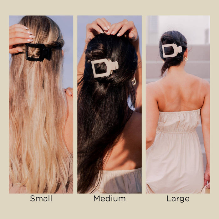 Square Flat Hair Clip | Large | Blonde Tortoise