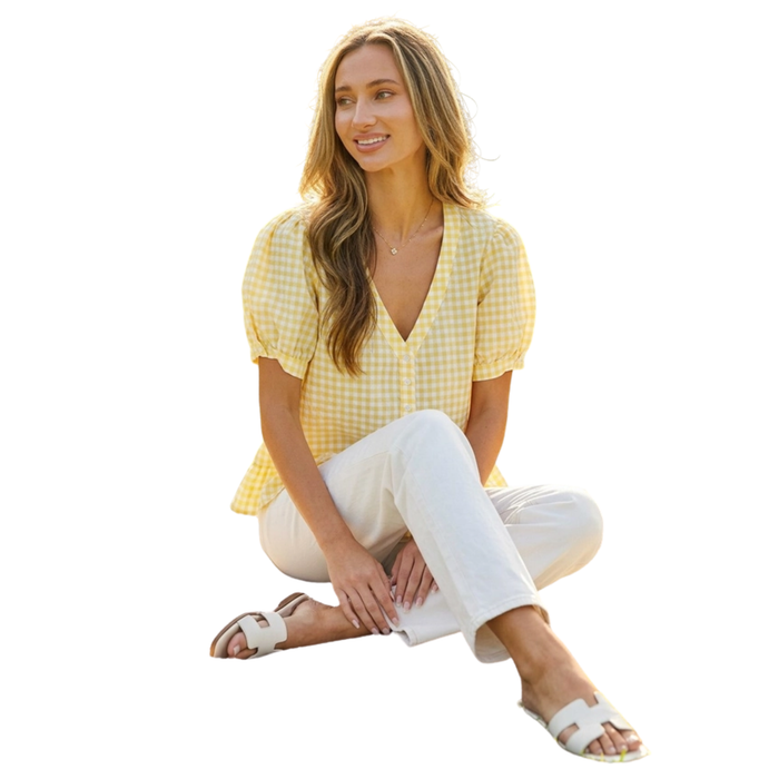 Sunny Gingham Peplum Top