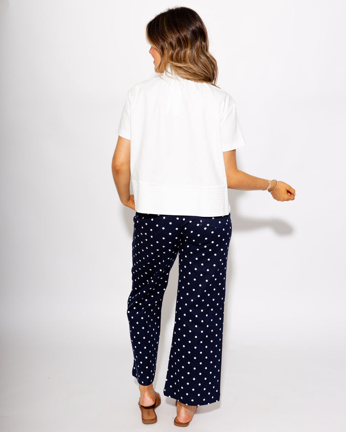 Tailored Polka Dot Pants in Navy