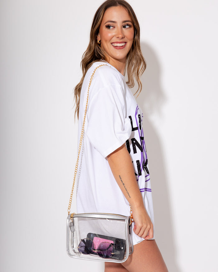 The Stadium Star Clear Bag in Silver