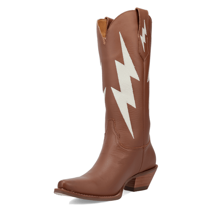 PRODUCT SHOT THUNDERBOLT LEATHER BOOT AT 225 DEGREE ANGLE