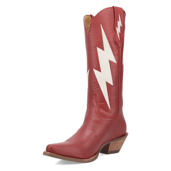 PRODUCT SHOT THUNDERBOLT LEATHER BOOT AT 225 DEGREE ANGLE
