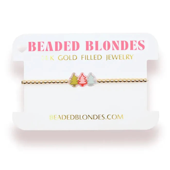 Tree Trio Holiday Bracelet in Gold