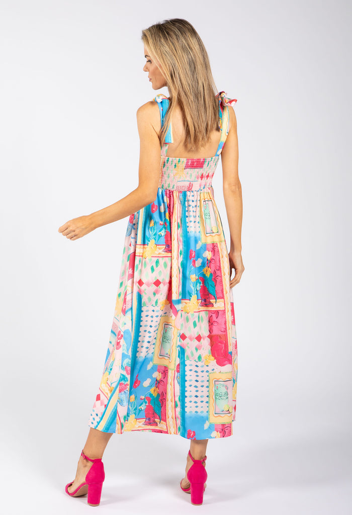 Tropical Print Midi Dress