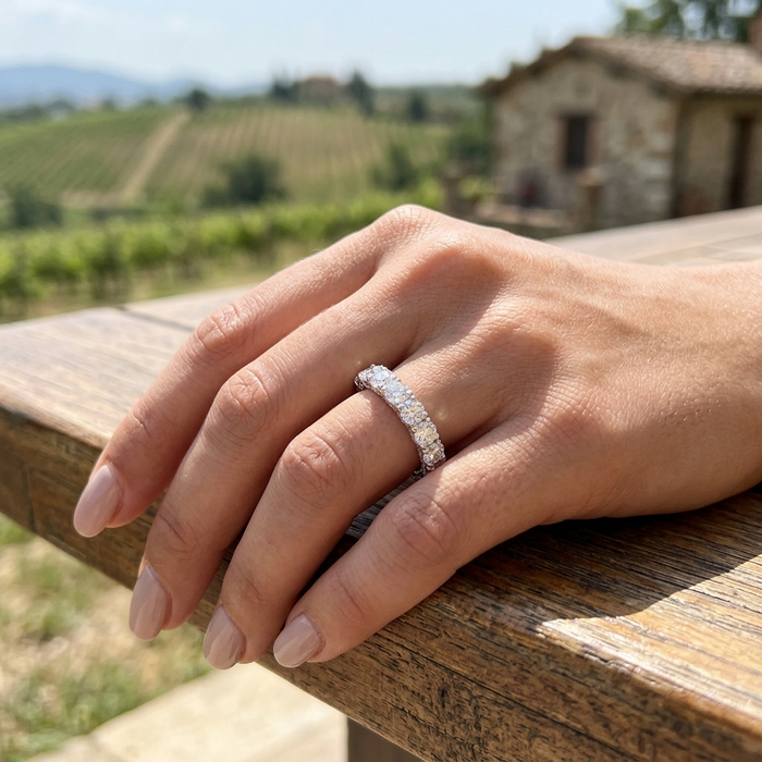 Women's S925 Sterling Silver Moissanite Ring — 18K Gold Plated