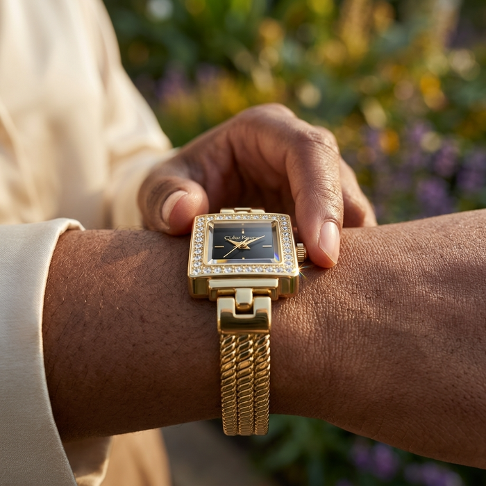 Women's Square Quartz Watch – Retro Alloy Bracelet Wristwatch