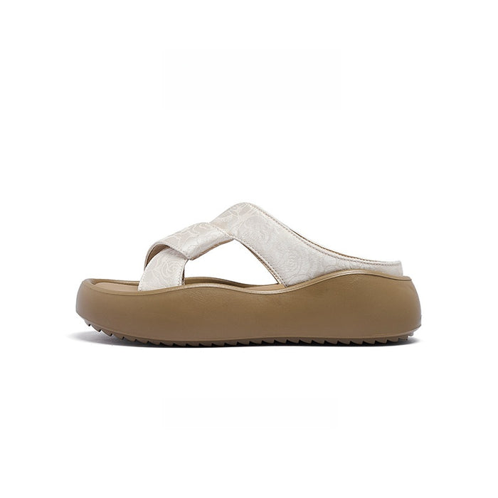 Women's Thick Sole Platform Sandals – Soft One-Strap Beach & Commuter Slippers, EU 34–41, 2 Colors