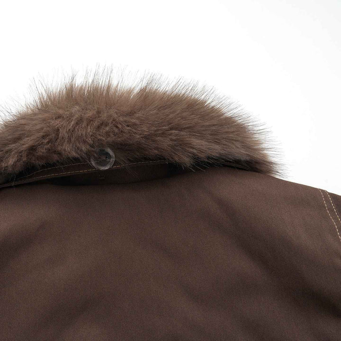 Women's Vintage Fur Collar Jacket – Loose Fit American Retro Lapel Coat