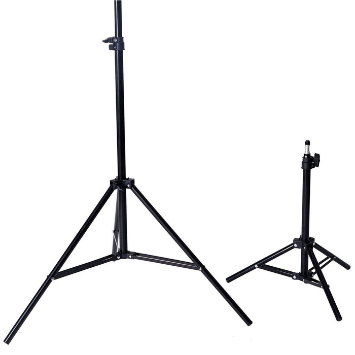 10Ft Background Support System, 600W 6500K White Umbrella Lighting Photo Video Studio Kit With Chromakey Background Muslins (Green Black White) - Free Carry Case